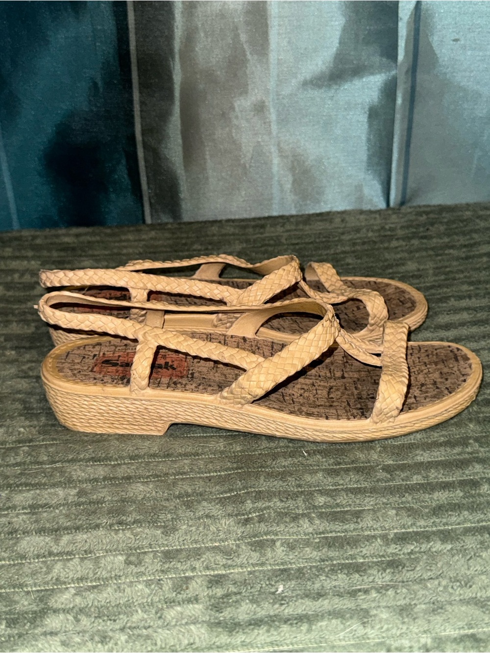 Woven Slingback Sandals in Tan